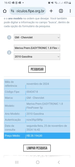 MERIVA 1.8 MPFI Premium 8V