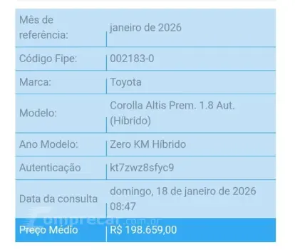COROLLA 1.8 VVT-I Hybrid Altis Premium